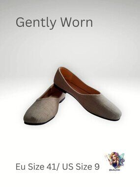 🤍 Beige Neutral Flats – Size 9 (EU 41)